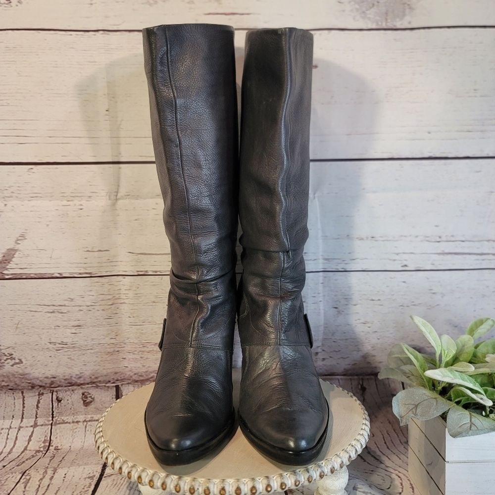 True Religion Women's Charcoal Gray Below The Knee Design & Stiletto Heel Boots - Picture 4 of 12